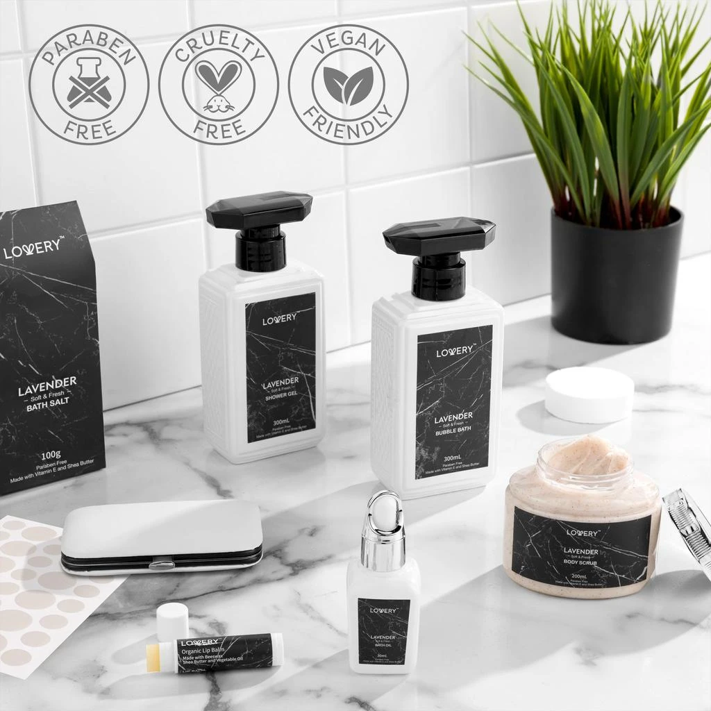 Lovery Lavender Birthday Gift Basket, Bath and Body Gift, 18 Piece 3