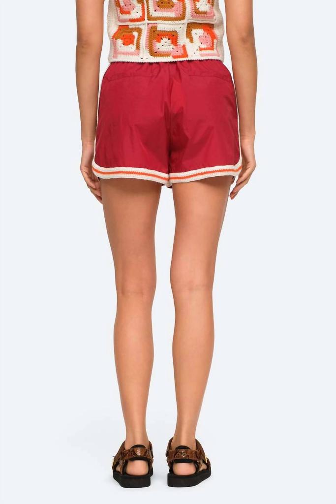 Sea Avery Crochet Edge Shorts In Red