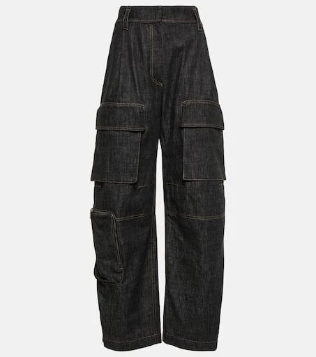 Brunello Cucinelli High-rise denim cargo pants 1