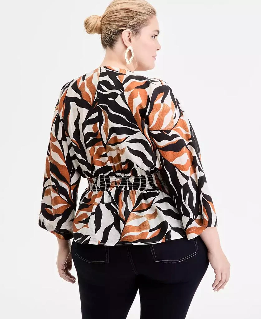 Macy's I.N.C International Concepts Plus Size Printed Kimono Wrap Top, Exclusively at Macy's 4