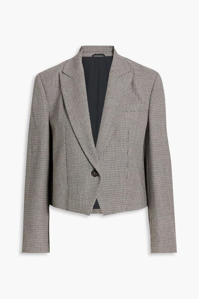 BRUNELLO CUCINELLI★Cropped bead houndstooth tweed blazer Brunello Cucinelli Cropped bead-embellished houndstooth wool