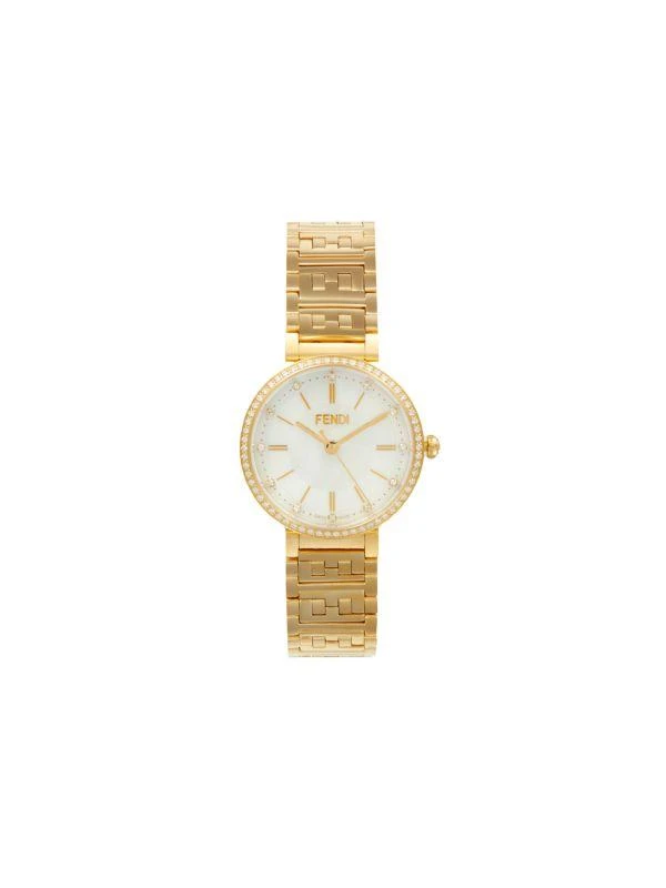 Fendi Forever Fendi IP Yellow Goldtone Stainless Steel, Mother-Of-Pearl & 0.40 TCW Diamond Bracelet Watch/29MM 1