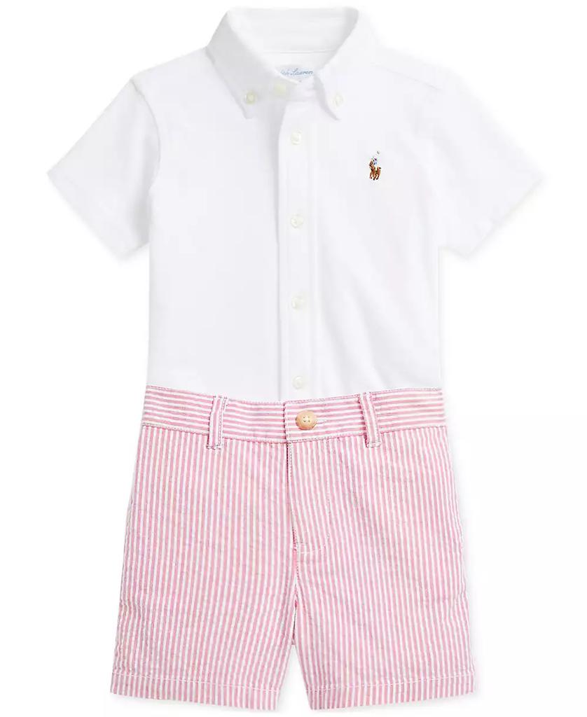 Ralph Lauren Baby Boys Oxford Shirt & Seersucker Shorts Set