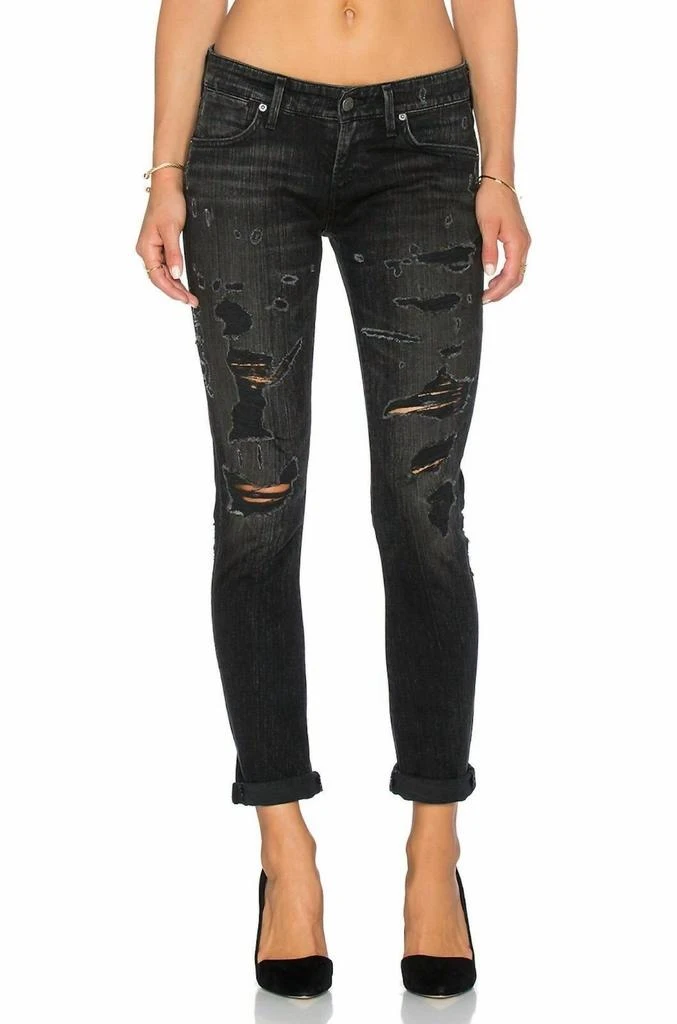 AGOLDE Agolde - Chloe Low Rise Slim Denim Distressed Jean 1