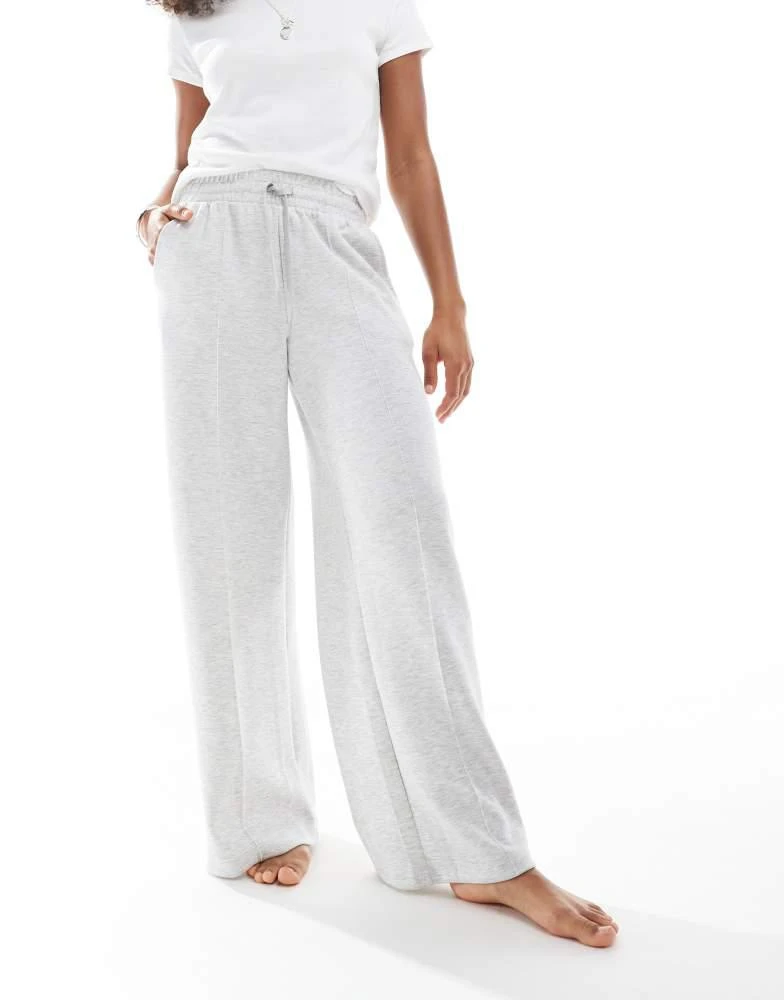 Bershka Bershka tie waist wide leg joggers in grey vigo 2