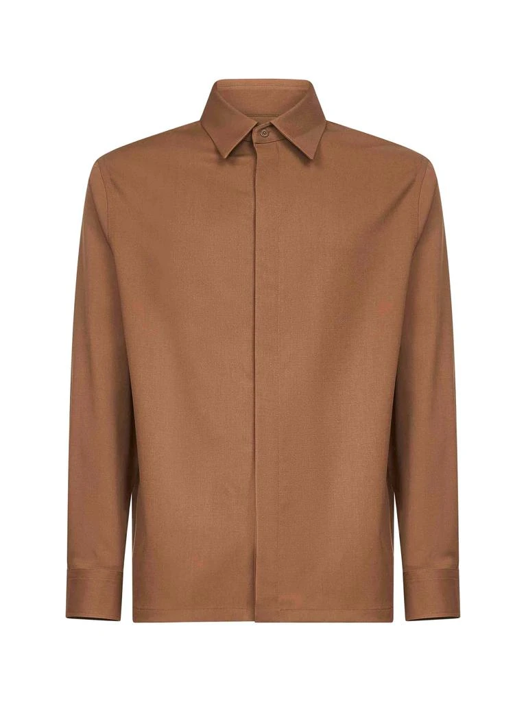Fendi FENDI | Brown wool gabardine shirt | Man | S 1
