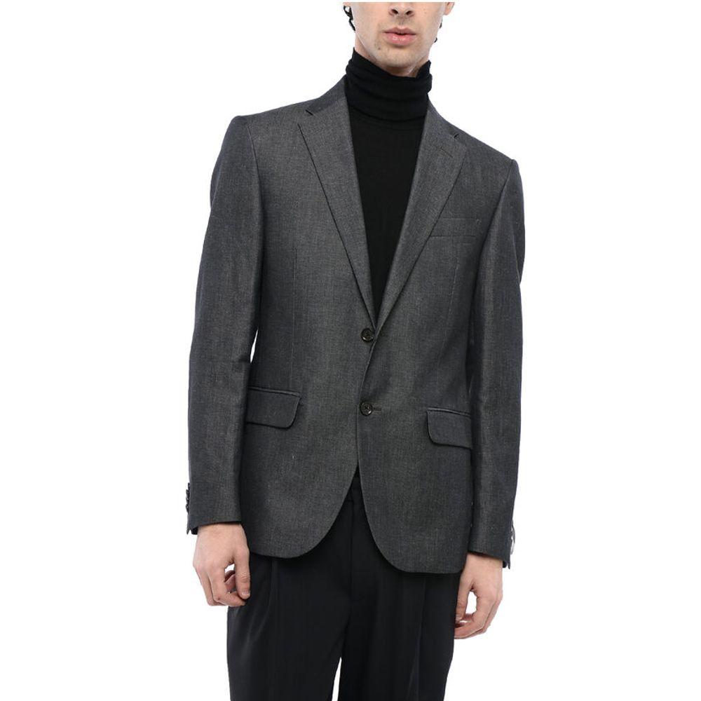 Corneliani CC COLLECTION Flax Blend Half-lined Men's Blazer