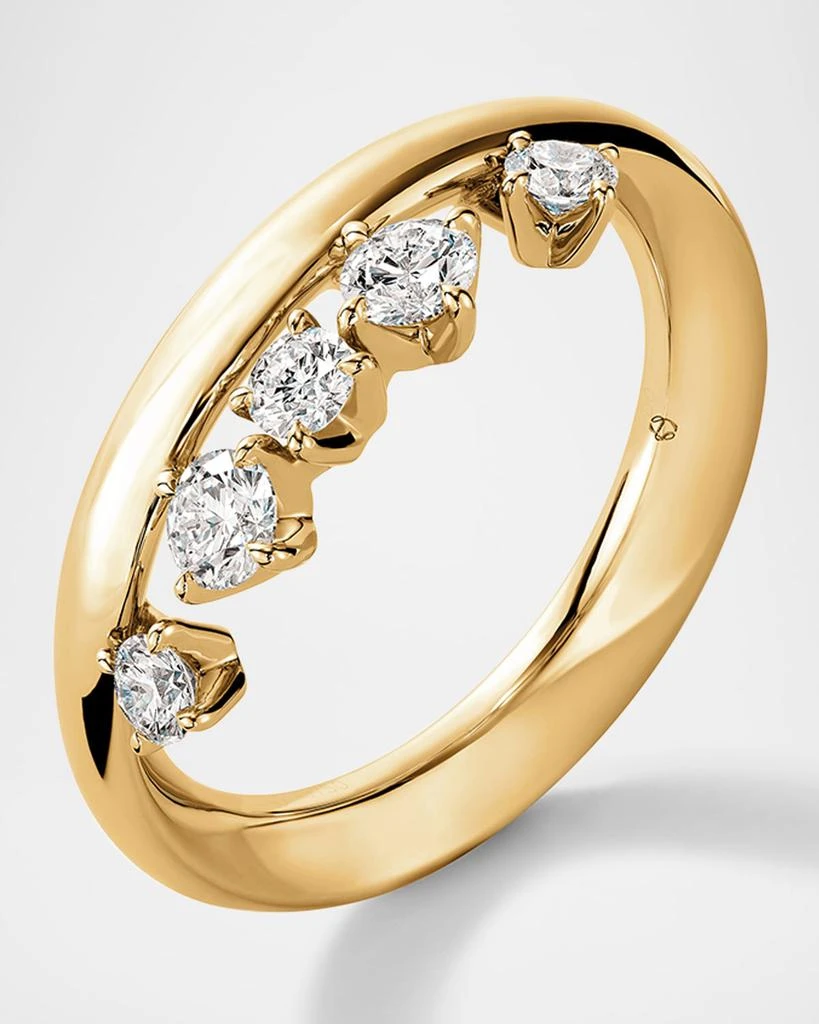 Hearts On Fire 18K Yellow Gold Barre Floating Diamond Ring 3