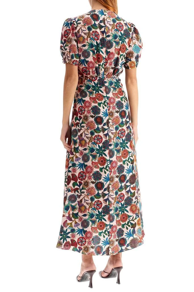 Saloni 'lea' long dress in printed silk 3