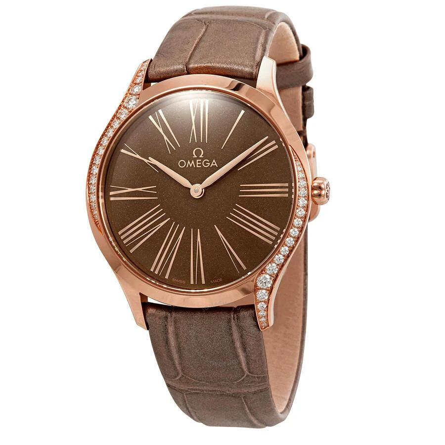 Omega De Ville Diamond Taupe Brown Dial 18kt Rose Gold Ladies Watch 428.58.36.60.13.001 1
