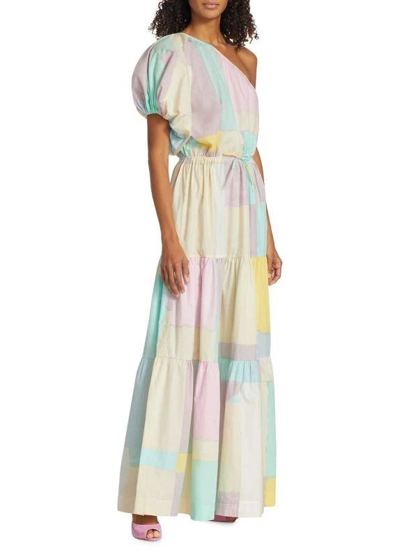 SWF One-Shoulder Puff-Sleeve Maxi Dress 1