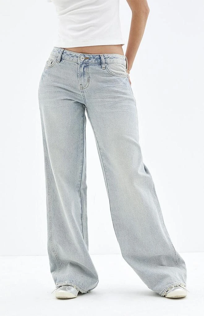 PacSun Casey Low Rise Baggy Jeans Light Indigo Shine 2