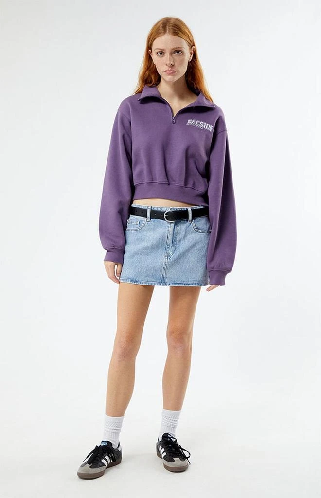 PacSun Los Angeles Half Zip Cropped Sweatshirt 3