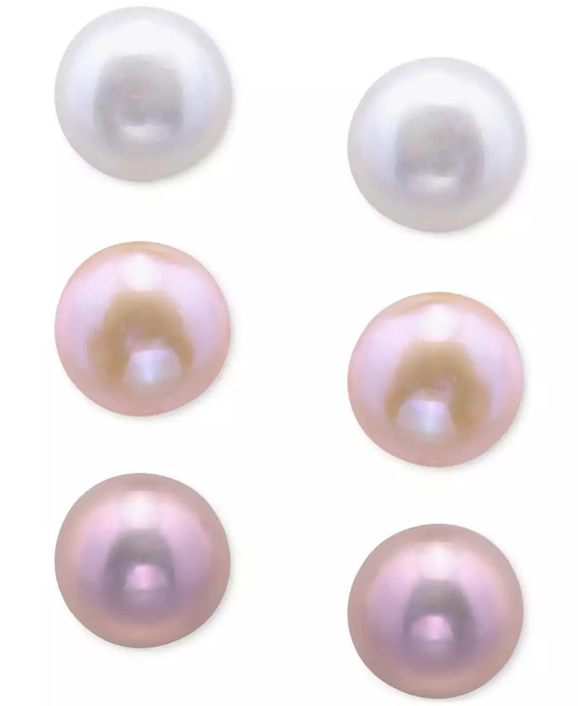Giani Bernini 3-Pc. Set Freshwater Pearl Stud Earrings in Sterling Silver, Macy
s Exclusive
