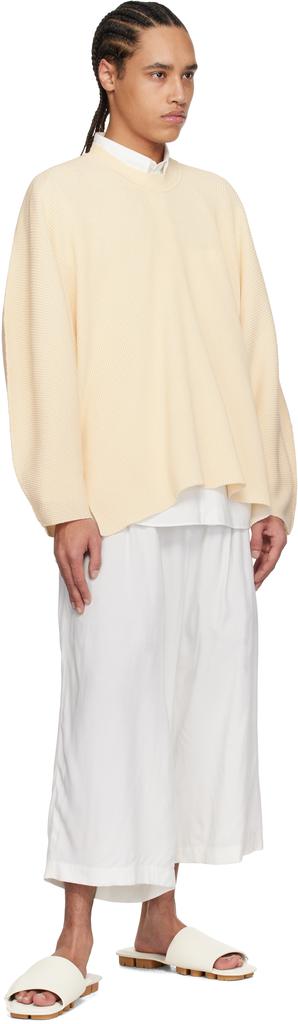 Homme Plissé Issey Miyake Beige Tight Twist Cotton Knit Sweater