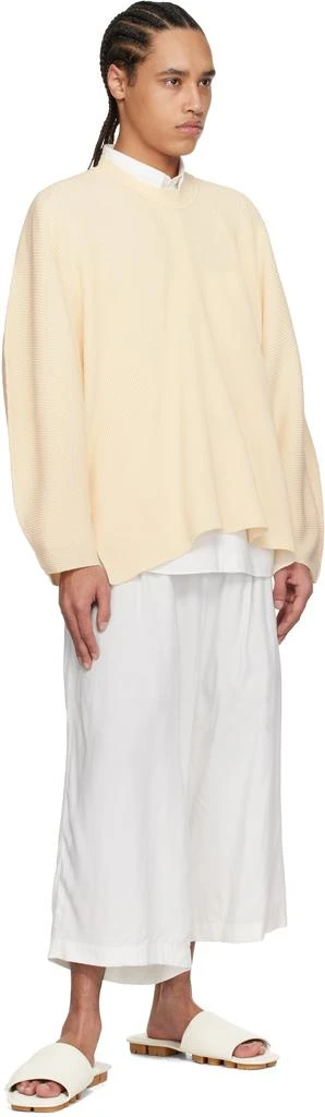 Homme Plissé Issey Miyake Beige Tight Twist Cotton Knit Sweater 4