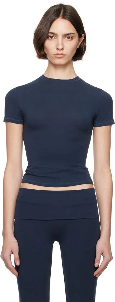 SKIMS Navy Cotton Jersey T-shirt 1