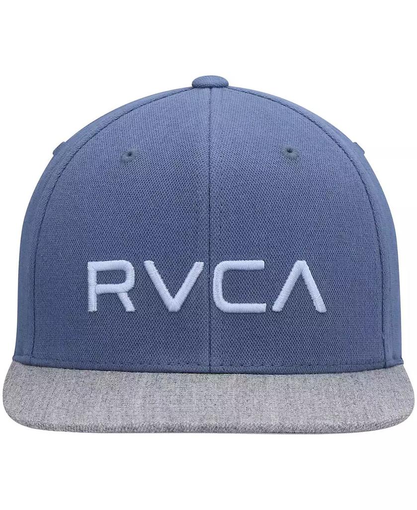 RVCA Big Boys and Girls Light Blue, Heathered Gray Twill Snapback Hat