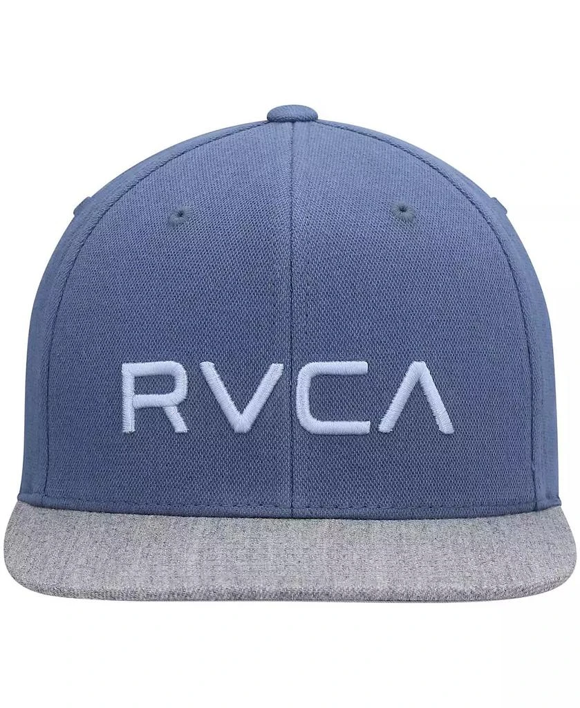 RVCA Big Boys and Girls Light Blue, Heathered Gray Twill Snapback Hat 2