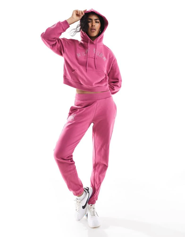New Era New Era NY Yankees embellished logo hoodie co-ord in pink 3