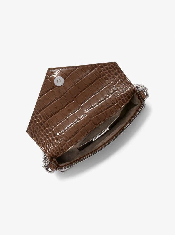 Michael Kors Manhatta Medium Crocodile Embossed Patent Leather Bag 2