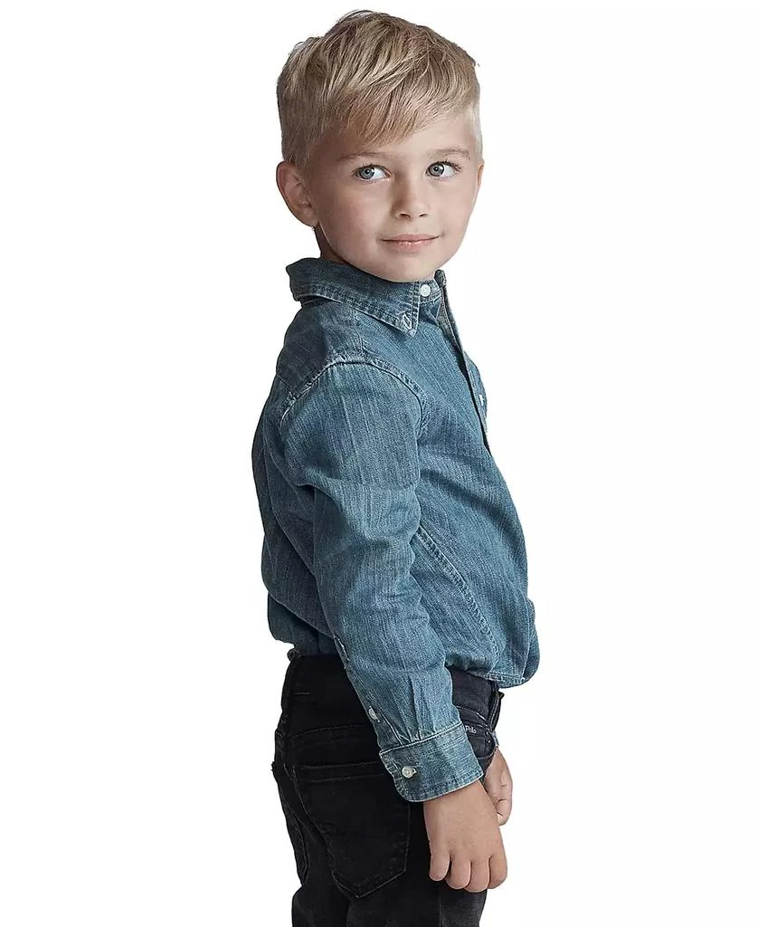Ralph Lauren Toddler and Little Boys Cotton Chambray Shirt 5