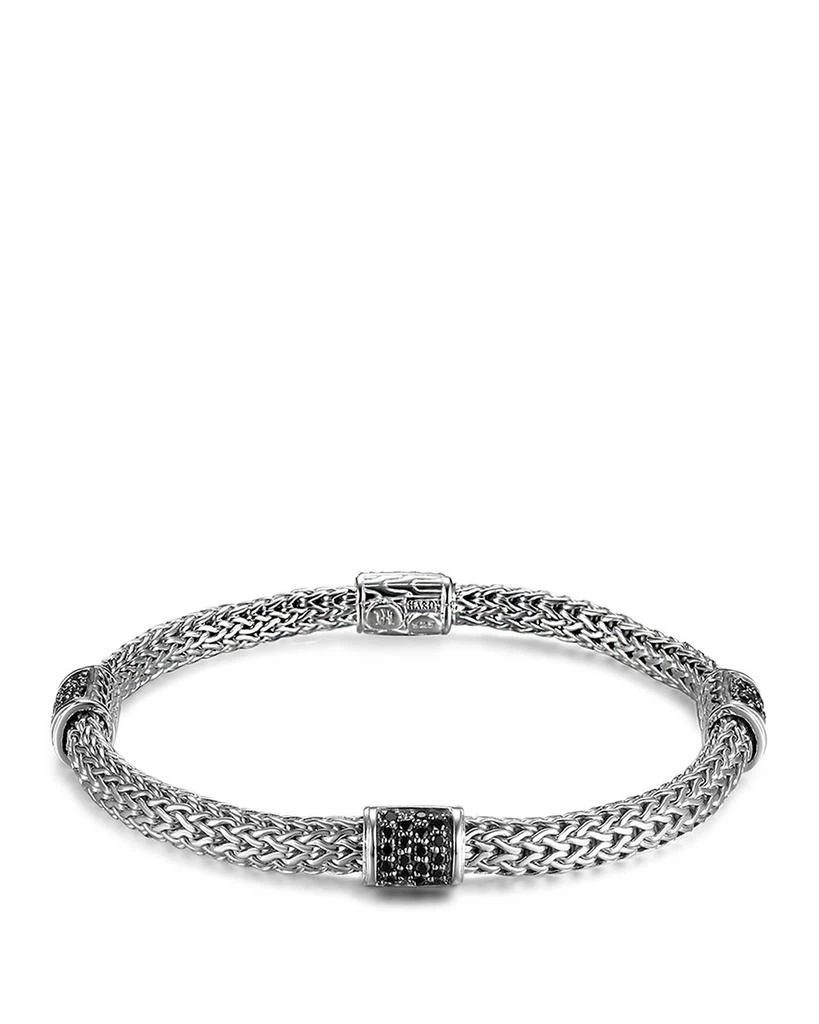 John Hardy Sterling Silver Icon Bracelet with Pavé Black Sapphires, 5mm 1
