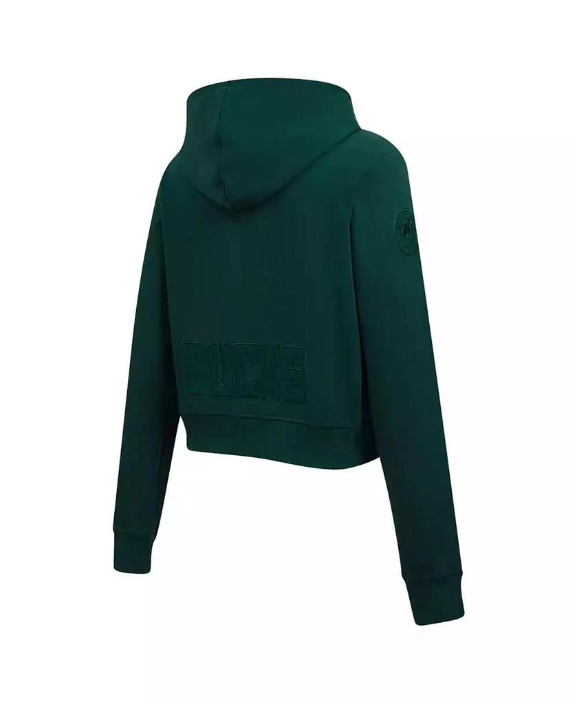 Pro Standard Women's Hunter Green Milwaukee Bucks Triple Tonal Full-Zip Hoodie 5