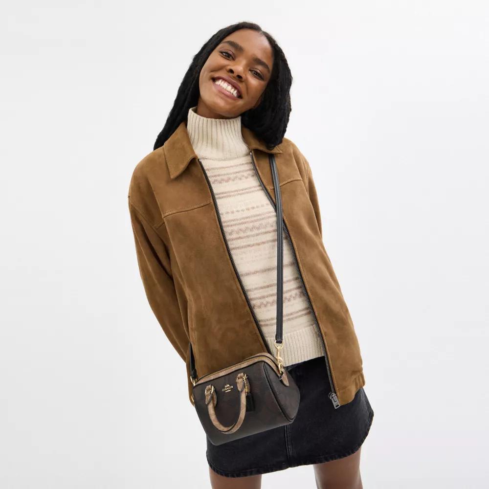 Coach Mini Rowan Crossbody Bag In Blocked Signature Canvas