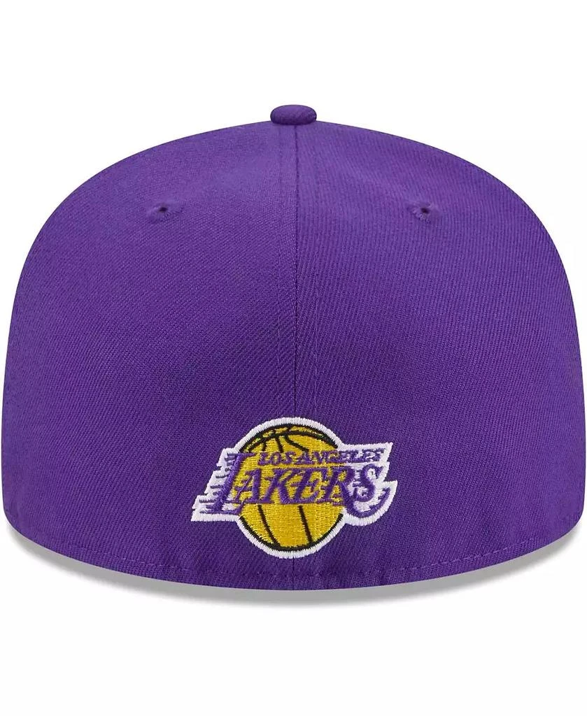New Era Men's Purple Los Angeles Lakers Game Day Hollow Logo Mashup 59FIFTY Fitted Hat 3
