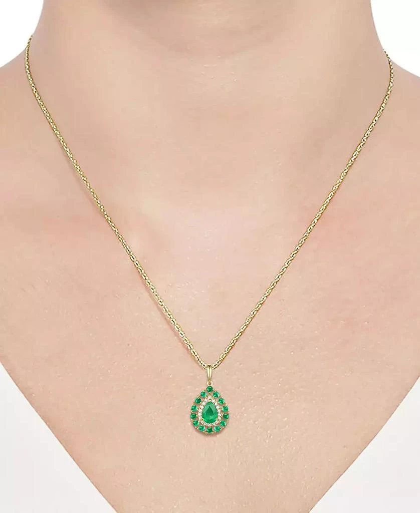 Macy's Sapphire (1-1/2 ct. t.w.) & Diamond (1/10 ct. t.w.) Teardrop 18" Pendant Necklace in 14k Gold (Also in Emerald and Ruby) 2