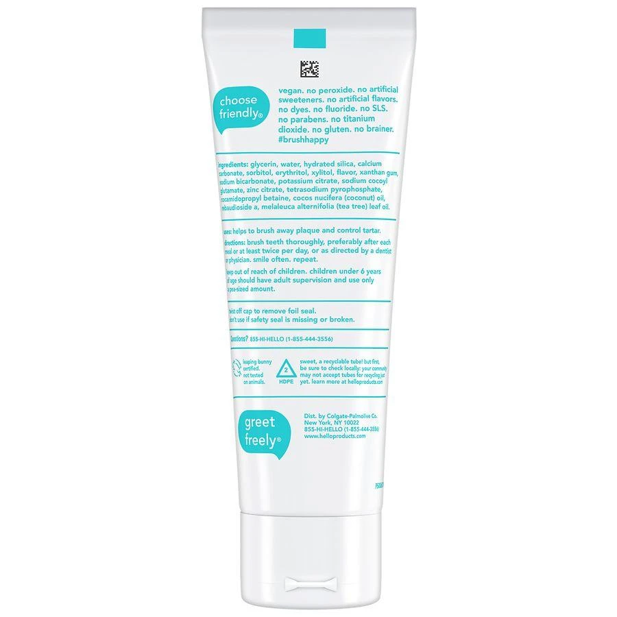 Hello Fluoride Free Toothpaste, Antiplaque + Whitening Tea Tree 2
