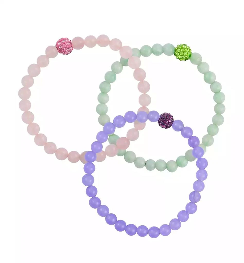 Macy's 3-Pc. Green Jade, Lavender Quartz and Rose Quartz (6mm) Stretch Bracelet Set