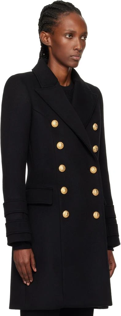 Balmain Black 10-Buttons Wool 
Cashmere Coat 2
