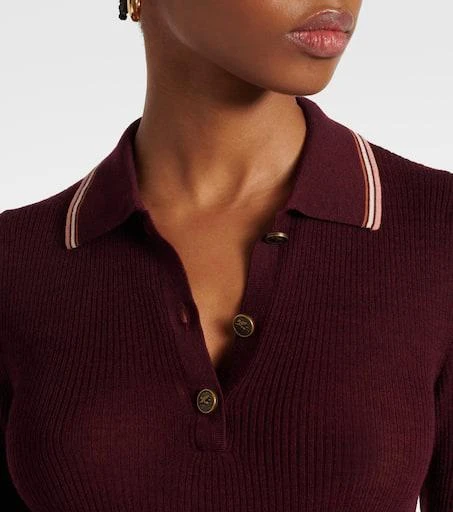 ETRO Printed wool and cotton polo sweater 4