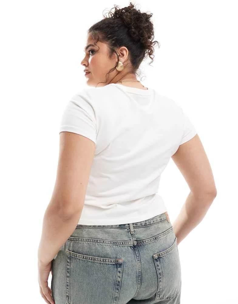 ASOS ASOS DESIGN Curve baby tee with riders club graphic in white 4