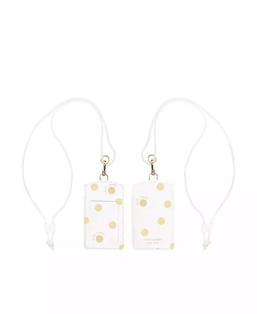 Kate Spade ID Holder - White with Gold Polka Dots 1