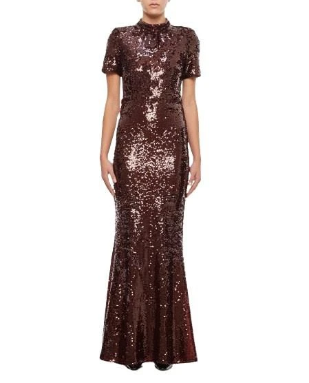 Self-Portrait Brown Sequin Maxi Dress 1