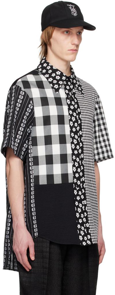 ADER error Black & White Paneled Shirt