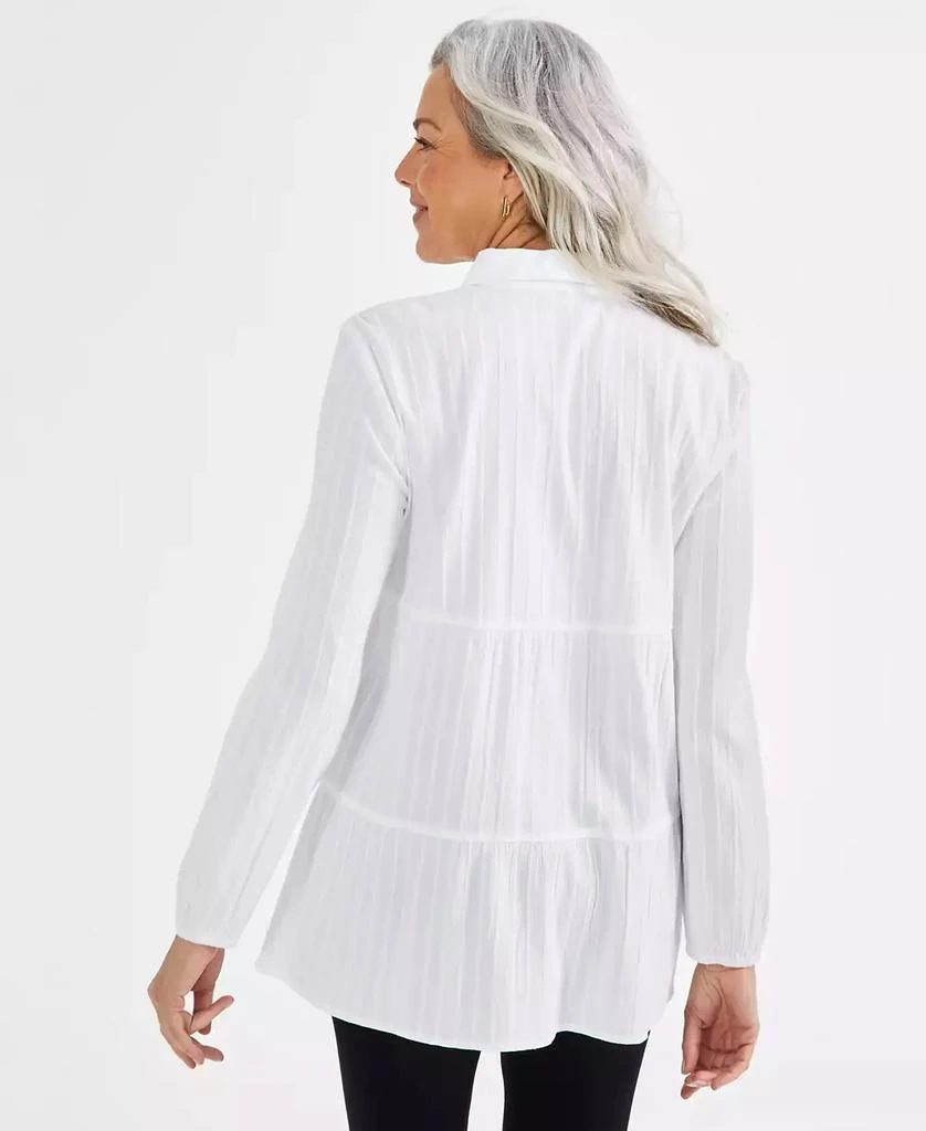 Style & Co Women's Textured-Stripe Button Shirt, Created for Macy's 2