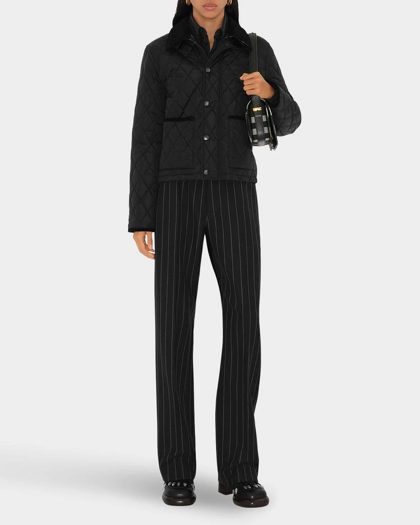 Burberry Quilted Velvet Trim Jacket 2