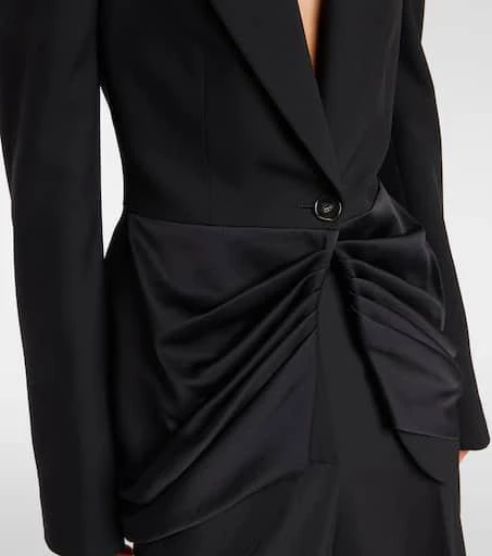 Stella McCartney Draped satin-trimmed wool blazer 5