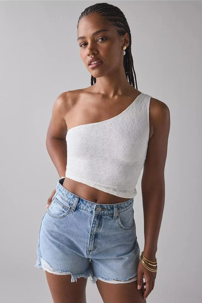 Urban Outfitters UO Harlow Lace Asymmetrical One-Shoulder Crop Top 1