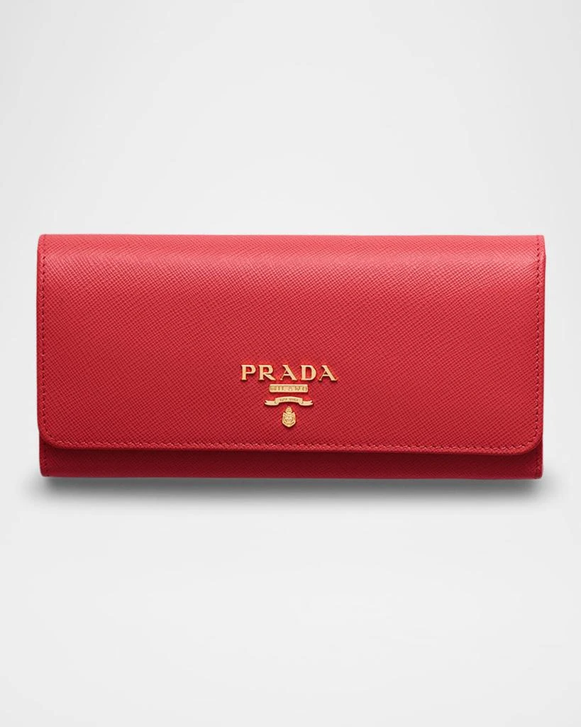 Shop Large Saffiano Leather Flap Wallet on Sale at BeyondStyle