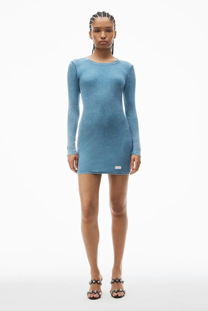 Alexander Wang long sleeve loungewear dress in ribbed cotton 1