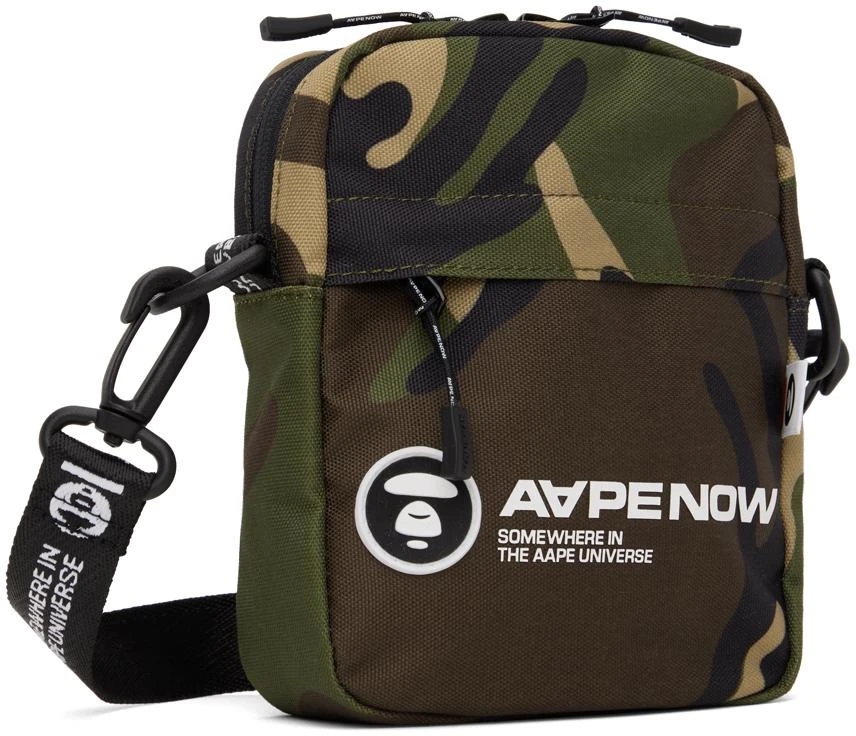 AAPE by A Bathing Ape Green Moonface Patch Camo Crossbody Bag 2