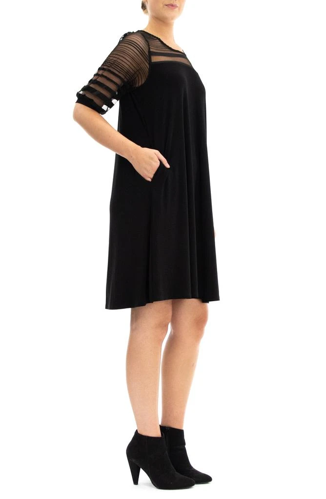 Nina Leonard Stripe Mesh Dress 4