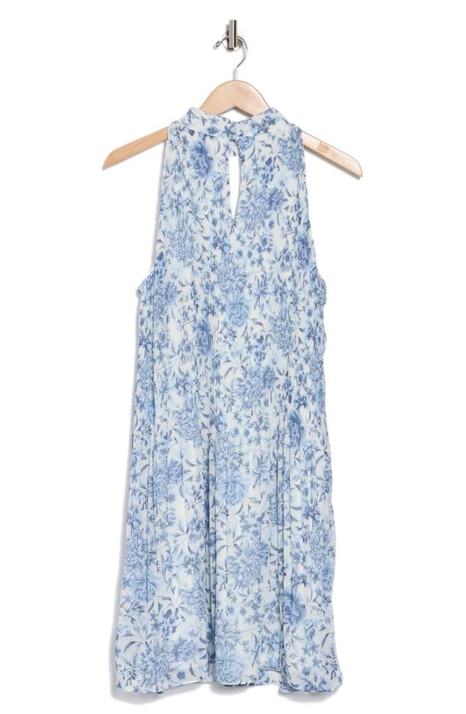 Halogen Floral Mock Neck Sleeveless Pleated Trapeze Dress 5
