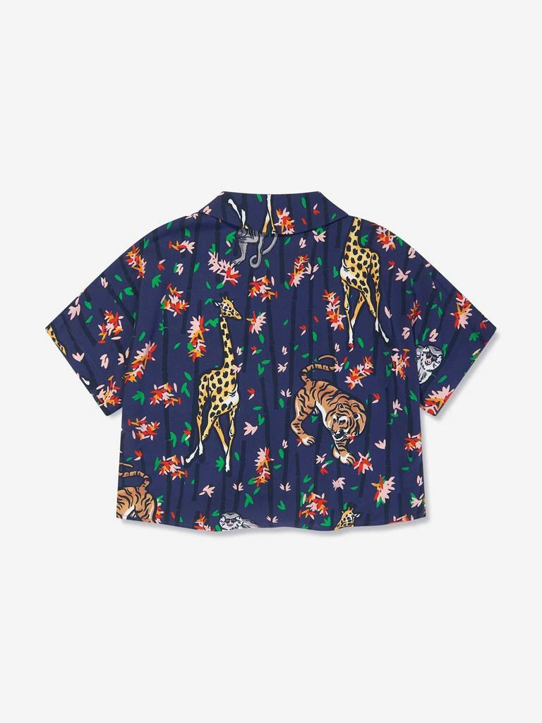 Kenzo KENZO Girls Short Sleeve Shirt in Blue 2