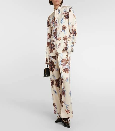 Jil Sander Floral high-rise wide-leg pants 2